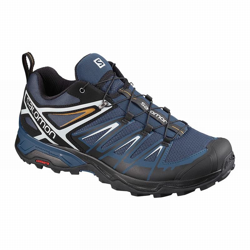 Zapatillas Trekking Salomon Hombre Azul Marino / Negras - Salomon Argentina X ULTRA 3 ,540372-UAG